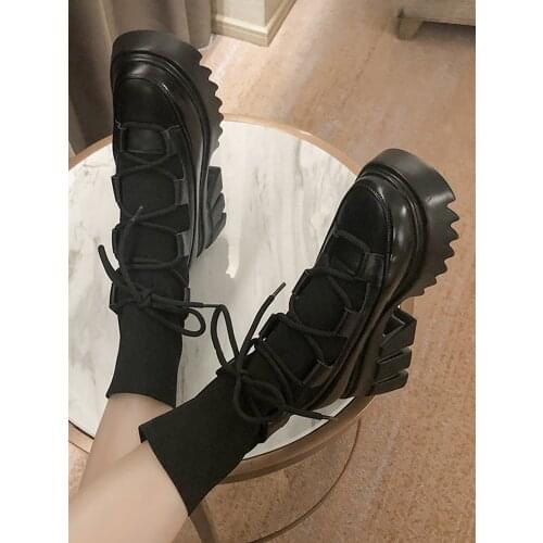 2021 spring and autumn new womens shoes wild thick-soled stretch net red locomotive small short boots British style Martin boot