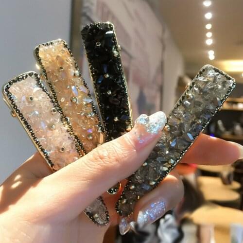 New Hair Pins Popular Personality Super Flash Crystal Side Hair pin Crystal Bangs Clip Best Jewelry Wedding Hair Accessories