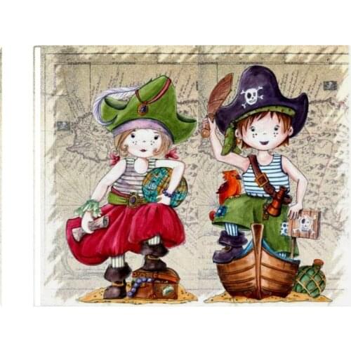 Pirate Boy Transparent Silicone Stamp And Metal Die/Seal For DIY Scrapbooking/photo Album Decorative Clear Stamp Sheetstampons