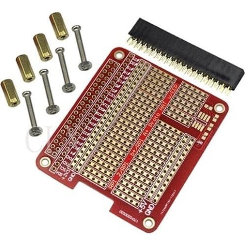DIY Proto HAT Shield Extension Board for Raspberry Pi 4 Model B / 3B+ / 3B Red RPI GPIO Board
