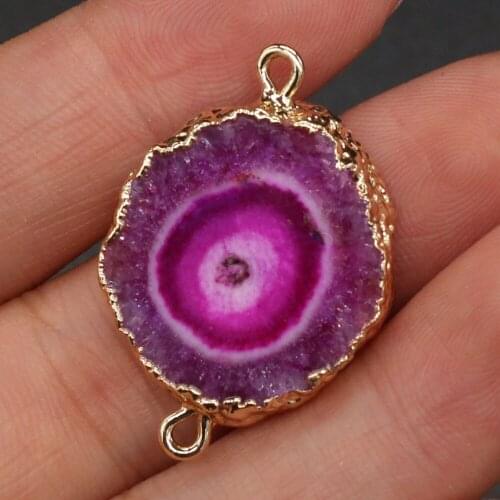 Natural Stone Pendant irregular shape Double hole connectors Charms for Women Jewelry Making DIY Necklaces Bracelet Accessories