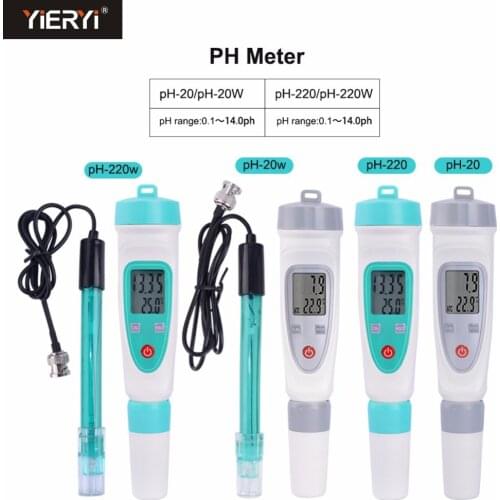 Yieryi Portable Ph Meter Ph Tester 0-14 PH Pen Type Precision Instrument With Ph Buffer Power Ph-20/Ph-220/Ph-20w/Ph-220w