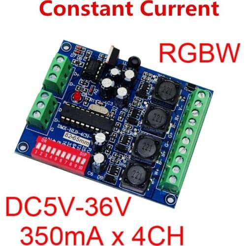Constant Current 4 Channel DMX512 RGBW Controller 4CH DMX512 Decoder DC5-36V Input Each Channel 350MA