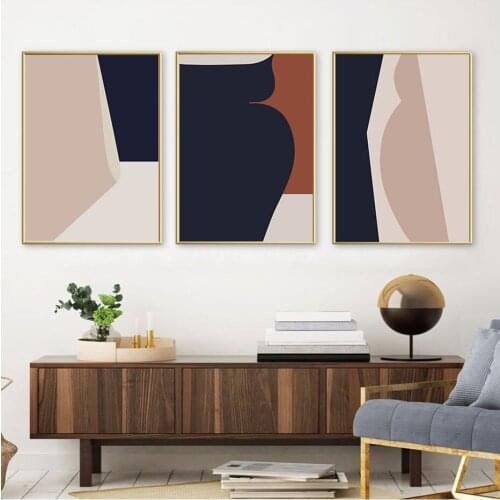 Self-adhesive Wall Stickers Creative Abstract Geometric Graphics Line Painting Poster Print Wall Art Pictures Room Home Decor