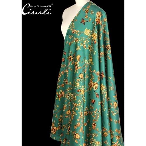 CISULI Silk Stretch Satin 19 momme 108cm Digital Printed Floral Pattern New Exclusive Desigual China Silk Free Shipping