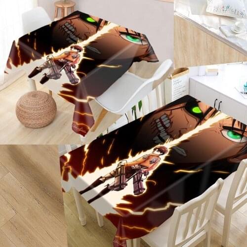 Custom Attack on Titan Tablecloth Square /Rectangular Tablecloth For Wedding Table Cloth Cover TV Covers Tea Tablecloth