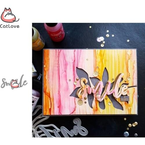 Smile Word Letter Metal Cutting Dies Scrapbooking Stencil Die Cuts Card Making DIY Decorative Craft Embossing New Dies For 2020