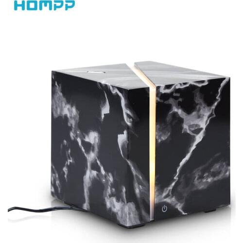 Marble Grain Ultrasonic Air Humidifier Essential Oil Aromatherapy Diffuser 200ml for Office Home Bedroom Living Room Study Yoga