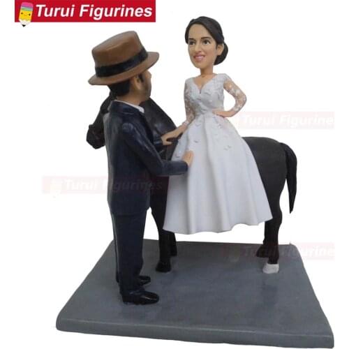 Horse riding wedding cake topper ceremony Horse cake toppers birthday favor gifts dolls figure