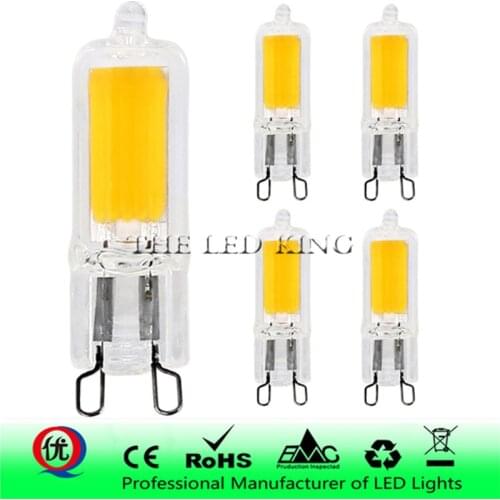 Dimmable LED G4 G9 Light Bulbs 6W 9W COB Glass LED Lamps Replace 40W 60W Halogen Bulb for Pendant Lighting Fixture Chandeliers