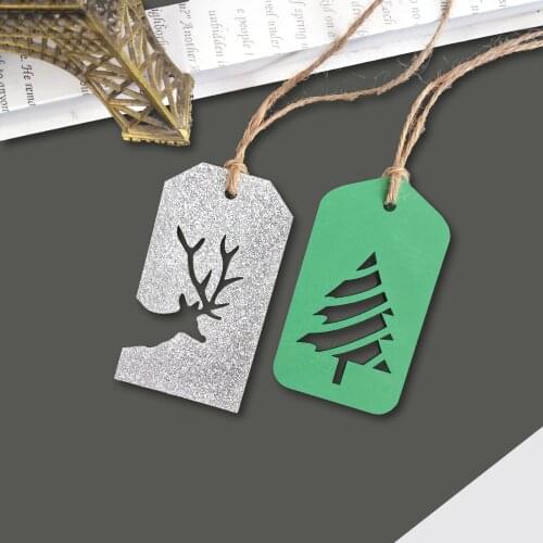 Gold Silver Snowman Snowflake Deer Tree Gingerbread Man Kraft Paper Tags Christmas Wedding Package Gifts Box Navidad Decorations