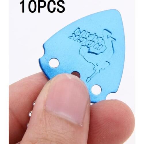 10Pcs 1.0mm Aluminium Alloy Metal Heavy Bass Guitar Picks Plectrum Playing Guitar Picks