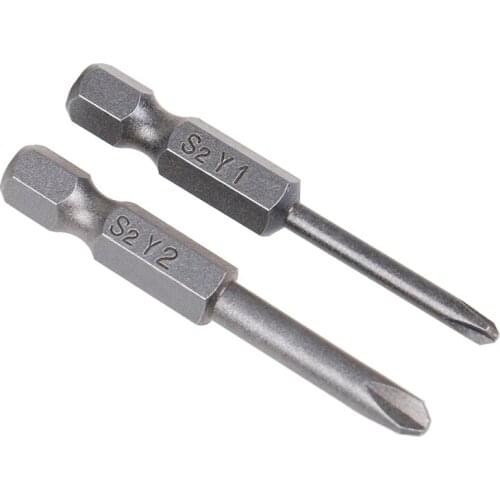 2Pcs/set 50mm Magnetic 1/4'' Hex Shank Y Tip Head Screwdriver Bits Sets