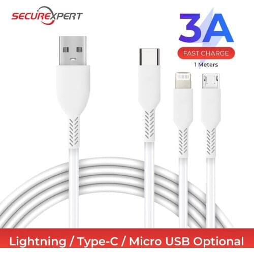 3A1M iPhone (iphoneXS X XR 8 7 6 6S 5 5S Plus)/type C/Micro USB charger cable mobile phone fast charging data cable