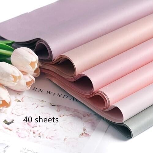 40pcs/lot Solid Color Tissue Paper 75*52cm Flower Wrapping Papers Gift Packaging Paper Craft Paper Roll Wine Clothing