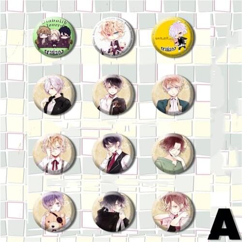 58MM Anime Badge DIABOLIK LOVERS Sakamaki Bothers Ayato Laito Subaru reiji Cool Vampire Badge Pin Brooch Badge backpack pin