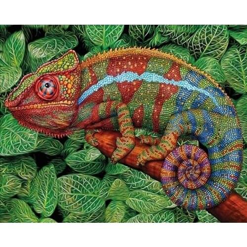 5D Diy Diamond Painting Cross Stitch full Square Diamond Embroidery chameleon picture for room Decor H2262