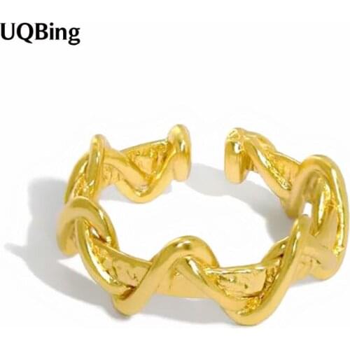 925 Sterling Silver Twist Wave Shape Rings Jewelry for Women Gold Silver Color Ring Party Jewelry Gifts