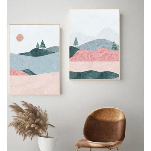 Sun Bird Desert Camel Minimalism Abstract Canvas Painting Wall Art Nordic Posters and Prints Wall Pictures for Living Room Decor