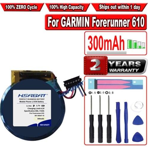 HSABAT 300mAh 361-00047-10 Battery for GARMIN Forerunner 610 GPS Watch