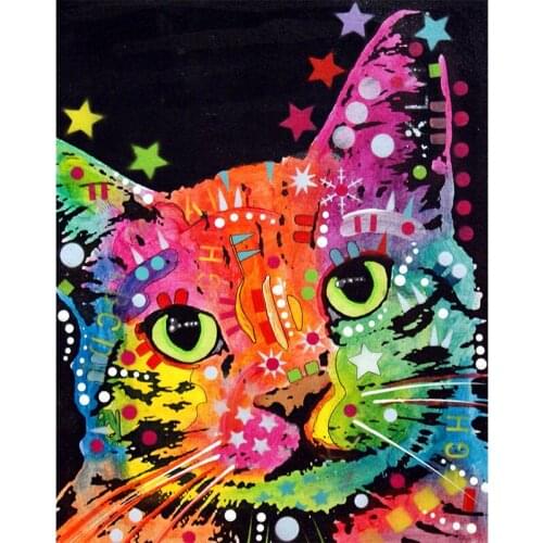 DIY 5D Diamond Painting Cat&Dog Cross Stitch Full Diamond Embroidery Color Animals Mosaic Picture of Rhinestones Home Decor Gift