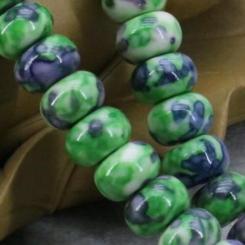 Fashion Accessories Abacus Beads Loose DIY Stone Semi-precious Riverstone Rain Flower Rainbow Jewelry making Design 5X8mm 15inch