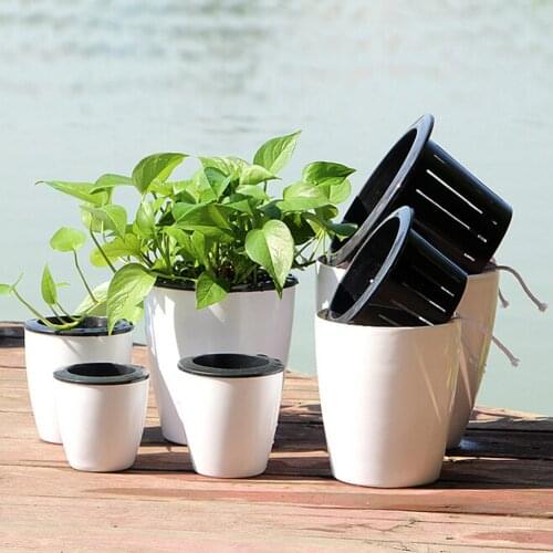 Lazy Flower Pot Flowerpot Imitation Porcelain Series Plastic Self Watering Pot Automatic Water-absorbent Resin Potted Hydroponic