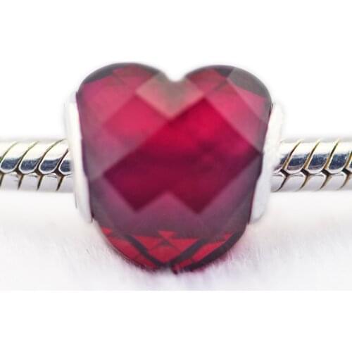 DIY Beads for Jewelry Making Sterling-Silver-Jewelry Fuchsia Shape of Love Charm Bead Charms Silver 925 Berloque Perles Women