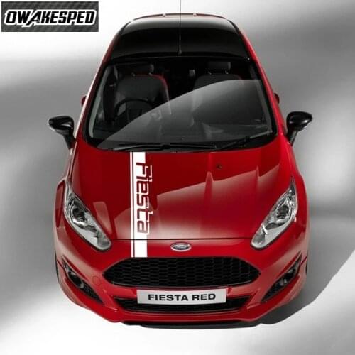 For-Ford Fiesta ST RS Hatchback 2008-2020 3-5 Doors Auto Engine Cover Decor Decals Racing Sport Car Hood Bonnet Stripes Stickers