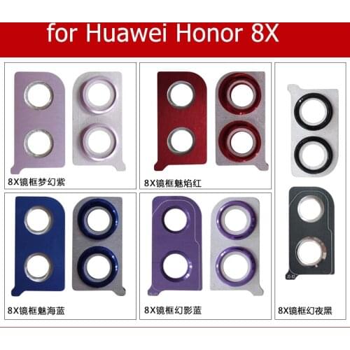 For Huawei Honor 8X Back Rear Camera Glass Lens with Frame Holder with 3M Glue for Honor 8X Replacement Repair Spare Parts