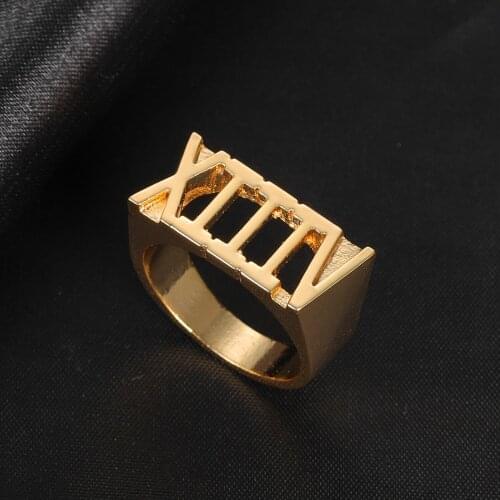 MYDIY Custom Name Rings Newest Roman Numeral XIII Lucky 13 Roman Ring 316L Stainless Steel Men Boys Hot Selling Cool Biker Ring