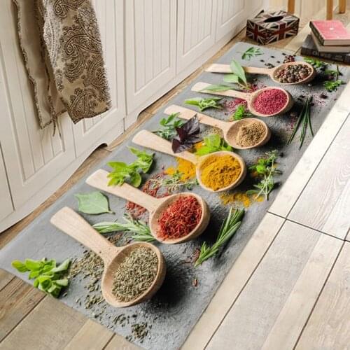 Colorful Seasoning Pattern Kitchen Entrance Door Mat Anti-Slip Floor Rug Bathroom Area Hallway Free Shipping