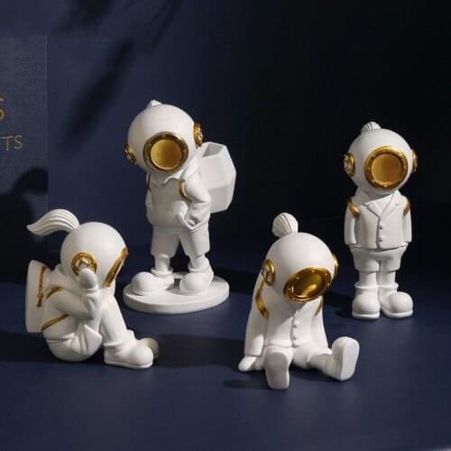 Creative Unique design Submarine diver Statue Resin sculpture Crafts Living Room Ornaments Home Office Store Decors Decorations