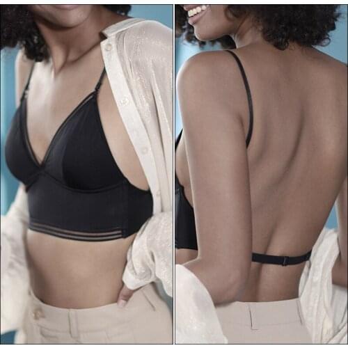 Fashion Sexy Womem Low Back Underwear Soft bras For Women Sexy Bralette Push Up bras top Padded Lingerie Female Underwear