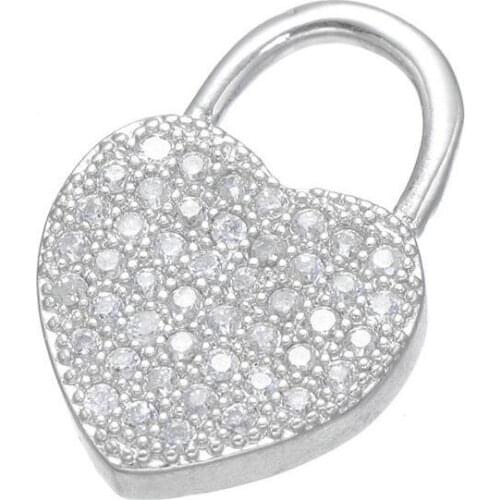 Fashion micro pave CZ heart copper zircon jewelry accessory diy jewelry finding mp110