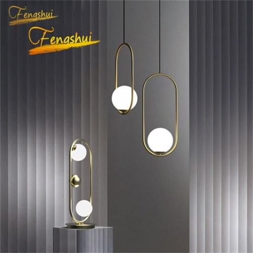 Nordic Glass LED Pendant Lights Nordic Gold Black Silver Industrial Pendant Lamp Lustre Art Kitchen Interior Decoration Lighting