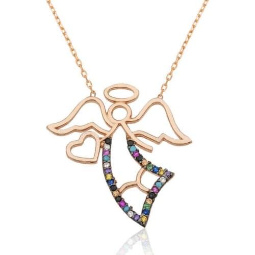 Sterling silver Heart Angel Lady Necklace