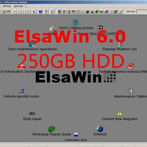 Auto Repair Software ELSAWIN 6.0 Newest For Audi for VW Auto Repair Data Elsa6.0 Installed Well On 250gb HDD Ready To Use