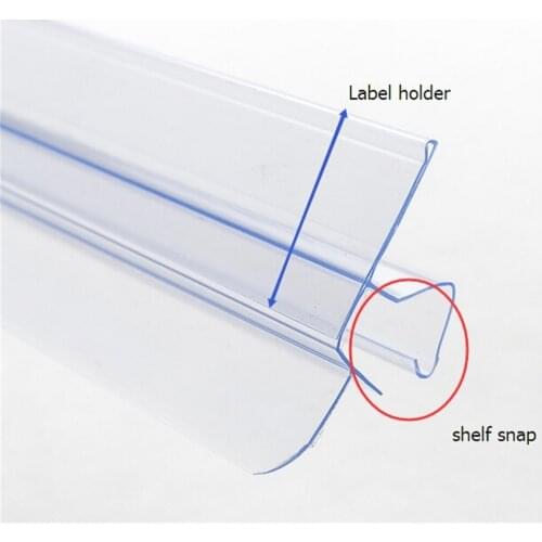 PVC wood glass shelf guard rail bar cover label banner holder data strip shelf price talker strip price tag label holder snap