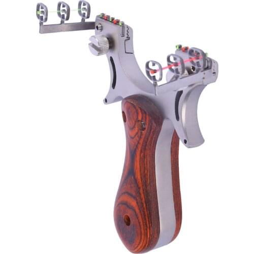 Outdoor Powerful Finger Hunting Shooting Slingshot High Quality Stainless Steel Metal With Rubber Band Outdoor Hunting Tool