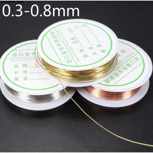 0.3mm 0.4mm 0.6mm 0.8mm Silver Gold Copper Color Alloy Cord Beading Wire DIY Craft Making Jewelry Cord String Accessories