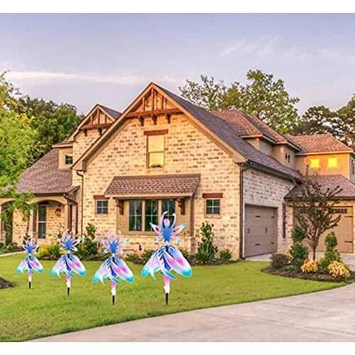Fairy-Ballerina Wind-Spinner with Tutu Spin Garden Art Angel Ornament Rainbow Discoloration Yard Decoration Fairy Toy
