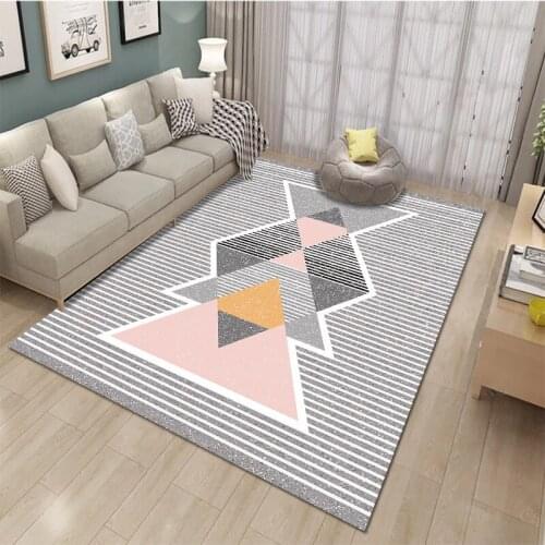 Modern geometric printing living room carpet Nordic bedroom decoration area carpet removable pad can be washed non-slip can be c