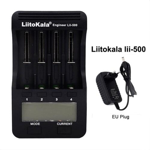 LiitoKala lii-500 3.7V 1.2V 18650 26650 16340 14500 10440 18500 Ni-MH Li-ion Battery Charger w/ 4 Battery Slots LCD Display