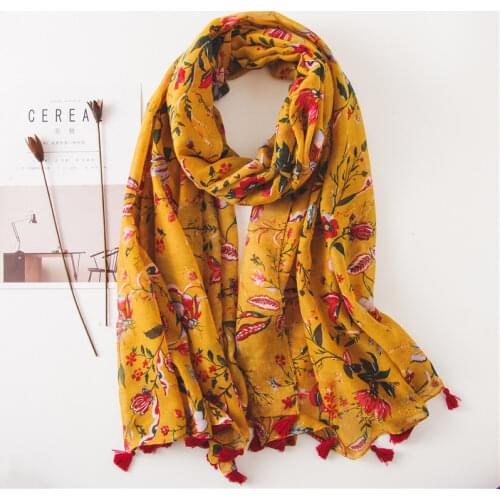 Spring Women Soft Hijab Scarf Thin Large Shawl Scarf Viscose Blanket Wrap Design Color Top [3591]