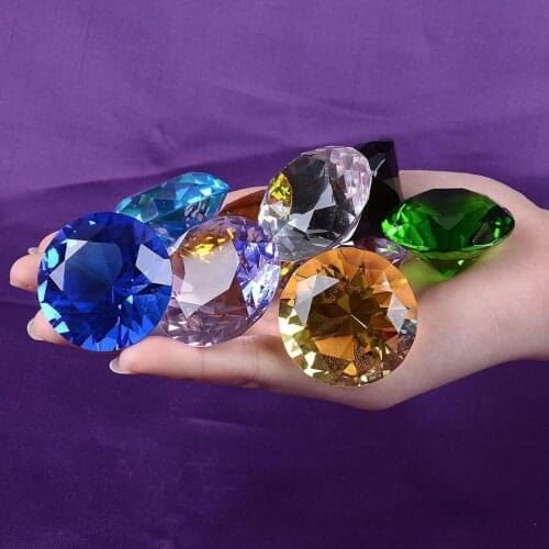 1Pcs 3-4CM Big Crystal Glass Diamond Gemstone Birthday Holiday Treasure Gift Home Decoration Ornaments Crafts Props