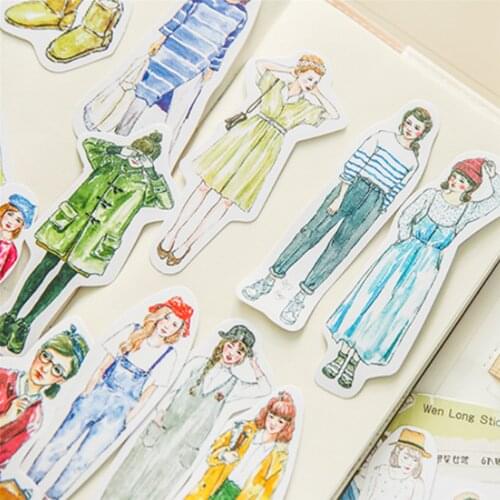 16-60pcs Girls Paper Stickers Cute DIY Scrapbooking Diary Notebook Decorations Planner Package Sealing Labels Art Supplies