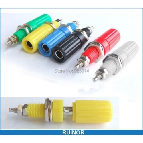6PC 6 color Binding Post FOR Speaker Amplifier 4MM Banana Plug Test probe Cables