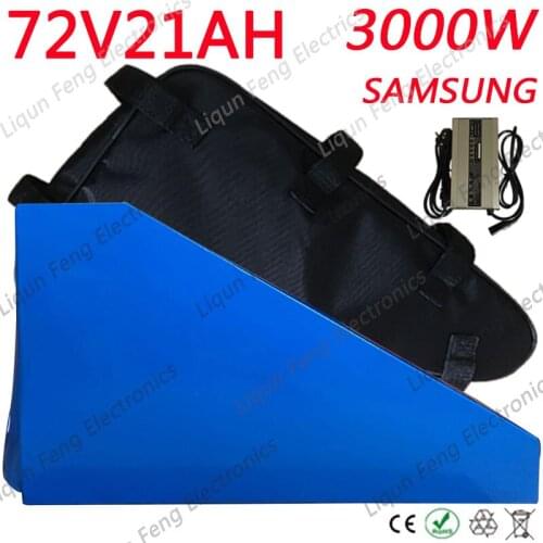 Free Customs Tax 2000W 3000W 72V 20AH Battery pack 72V 21AH lithium Battery 72V Bicycle Bicycle Battery Use Samsung Cell
