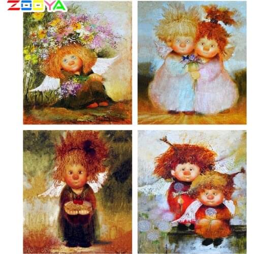 ZOOYA Diamond Painting Angel Diamond Embroidery Full Pack 5D DIY Diamond Mosaic Kits Decor 3D Rhinestones Needlework Gift RF1911